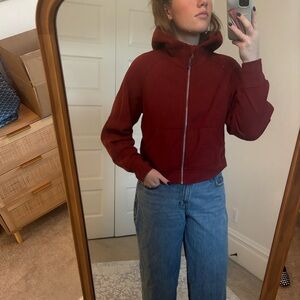 Lululemon Burgundy Scuba Cropped Full Zip